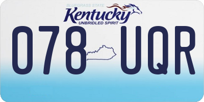 KY license plate 078UQR
