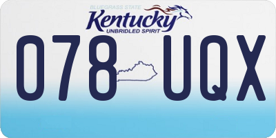 KY license plate 078UQX