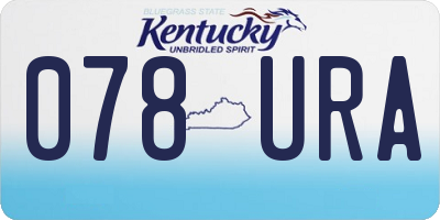 KY license plate 078URA