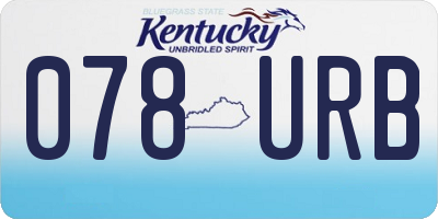 KY license plate 078URB