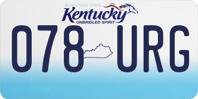 KY license plate 078URG