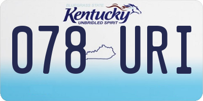 KY license plate 078URI