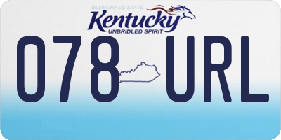 KY license plate 078URL