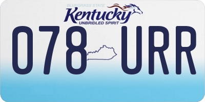 KY license plate 078URR