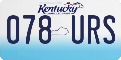 KY license plate 078URS