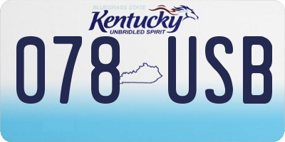 KY license plate 078USB