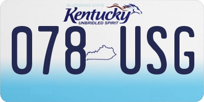 KY license plate 078USG