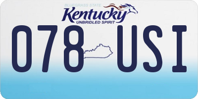 KY license plate 078USI