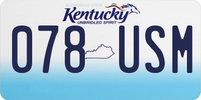 KY license plate 078USM