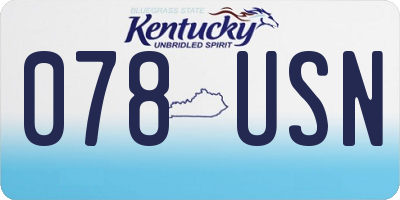 KY license plate 078USN