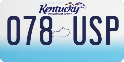 KY license plate 078USP