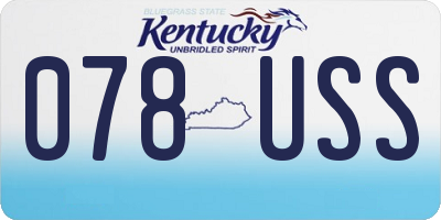 KY license plate 078USS