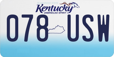 KY license plate 078USW