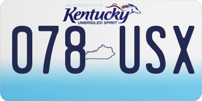 KY license plate 078USX