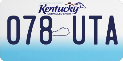 KY license plate 078UTA