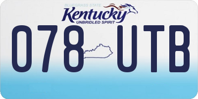 KY license plate 078UTB