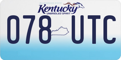 KY license plate 078UTC