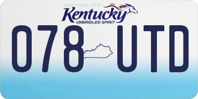 KY license plate 078UTD