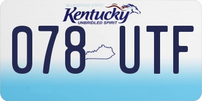 KY license plate 078UTF