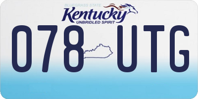 KY license plate 078UTG