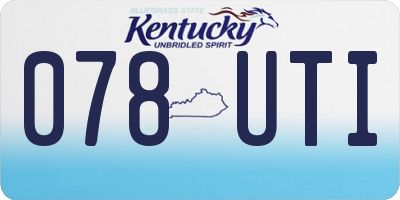 KY license plate 078UTI