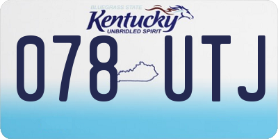 KY license plate 078UTJ