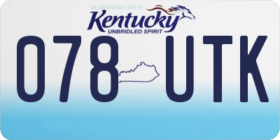 KY license plate 078UTK