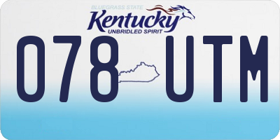 KY license plate 078UTM