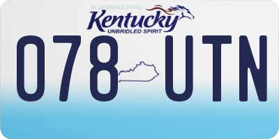 KY license plate 078UTN