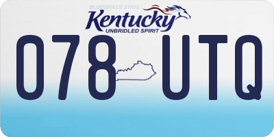 KY license plate 078UTQ