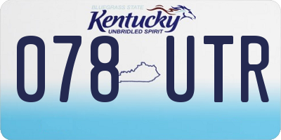 KY license plate 078UTR