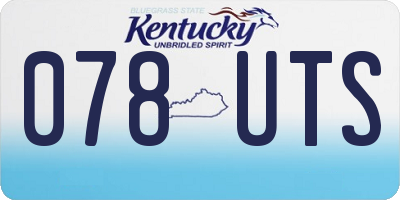 KY license plate 078UTS