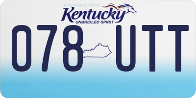 KY license plate 078UTT