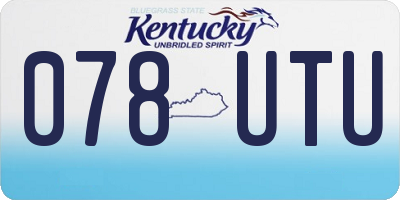 KY license plate 078UTU