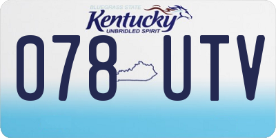 KY license plate 078UTV