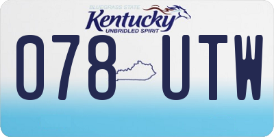 KY license plate 078UTW