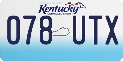 KY license plate 078UTX