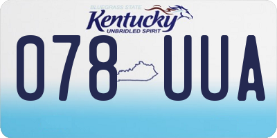 KY license plate 078UUA