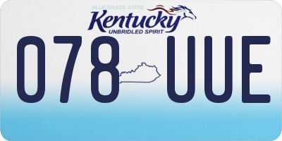 KY license plate 078UUE