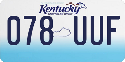 KY license plate 078UUF