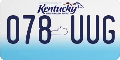 KY license plate 078UUG