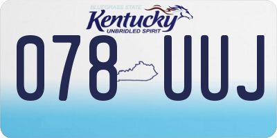 KY license plate 078UUJ