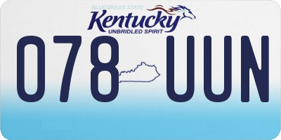 KY license plate 078UUN
