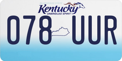 KY license plate 078UUR
