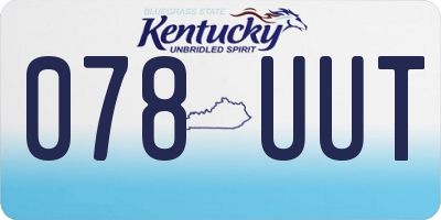 KY license plate 078UUT