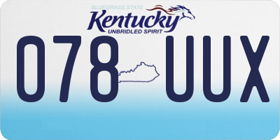 KY license plate 078UUX
