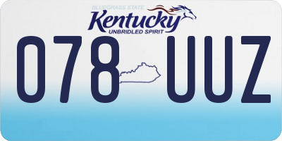 KY license plate 078UUZ