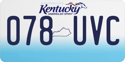 KY license plate 078UVC