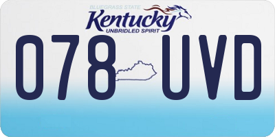 KY license plate 078UVD
