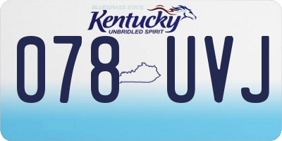 KY license plate 078UVJ